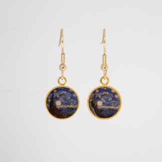 Starry Night by Vincent van Gogh Gold Plated Earrings