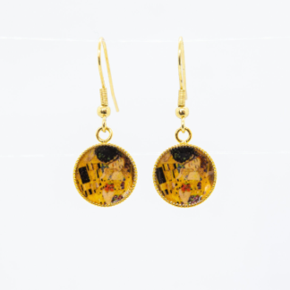The Kiss by Gustav Klimt Gold Plated Earrings