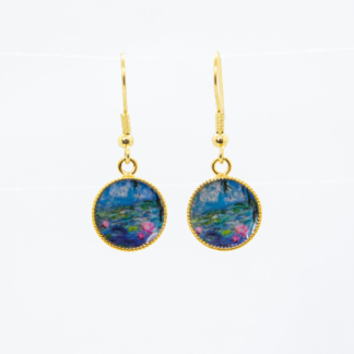Water Lilies by Claude Monet Gold Plated Earrings