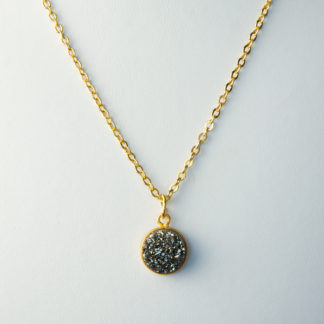 Druzy Agate Necklace - Black