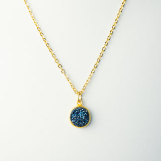 Druzy Agate Necklace - Blue