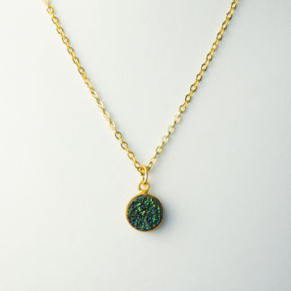 Druzy Agate Necklace - Green
