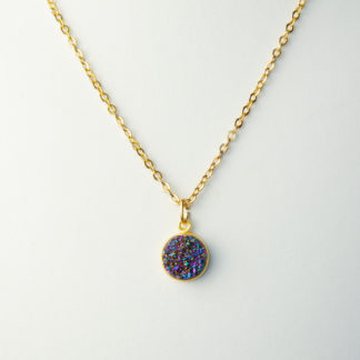 Druzy Agate Necklace - Purple