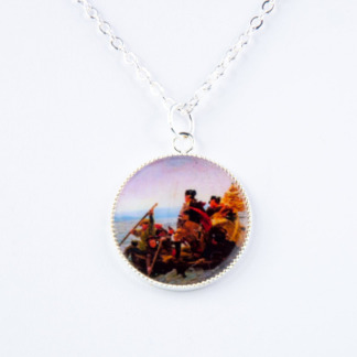 Washington Crossing the Delaware by Emanuel Leutze Silver Plated Necklace