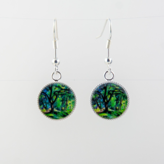 Forest by Paul Cézanne Silver Plated Earrings