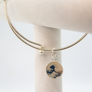 Hokusai The Great Wave off Kanagawa Silver Finished Bracelet