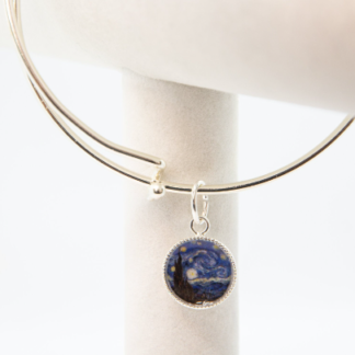 Starry Night by Vincent van Gogh Silver Finished Bracelet